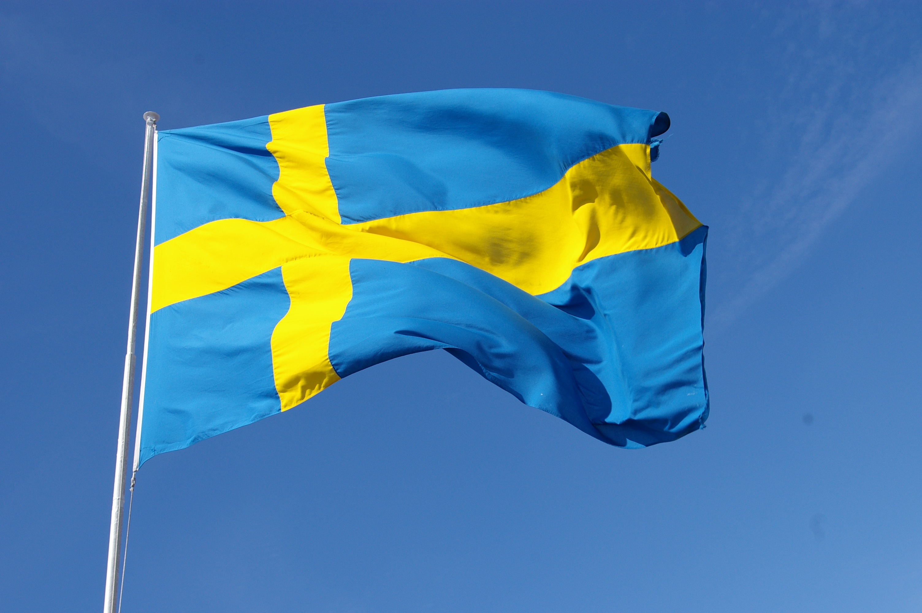 Svenska flaggan i gult och blått